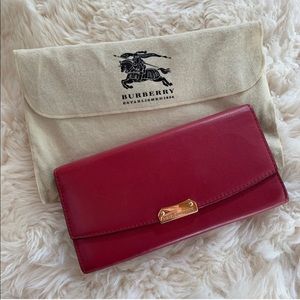 Authentic Burberry red long wallet